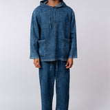 Denim Echo Oversized Hoodie