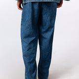 Navy Denim Flex Trousers