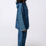 Denim Echo Oversized Hoodie